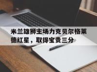 杏彩体育官方平台-米兰雄狮主场力克贝尔格莱德红星，取得宝贵三分的简单介绍